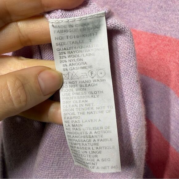 Cat's Tsumori Chisato Striped Cashmere and Angora Blend Long Sleeve Sweater Dres - Picture 10 of 12